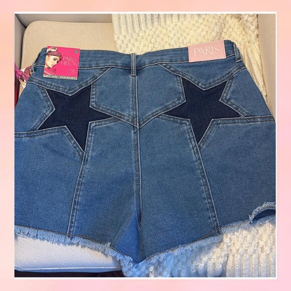 Paris Hilton Pants - Y2K Paris Hilton Star-Detail Denim Shorts